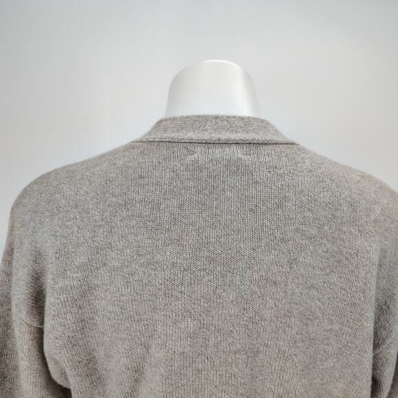 Reformation Hana Cashmere Cropped Cardigan Sweater – Barley Taupe Size Small - Picture 13 of 15
